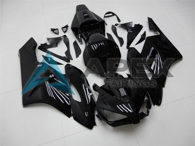Glossy Black Matte Black - Honda CBR1000RR Fireblade SC57 (2004-2005) ABS Fairings | Apex Fairings — view 2