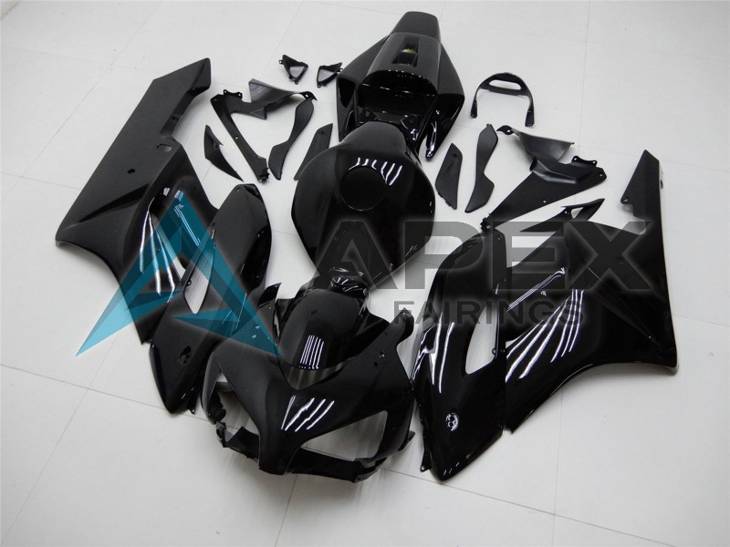 Glossy Black Matte Black - Honda CBR1000RR Fireblade SC57 (2004-2005) ABS Fairings | Apex Fairings — view 3