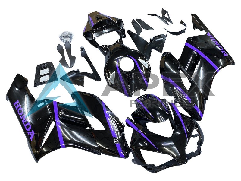 Glossy Black Purple Stripe - Honda CBR1000RR Fireblade SC57 (2004-2005) ABS Fairings | Apex Fairings — view 2