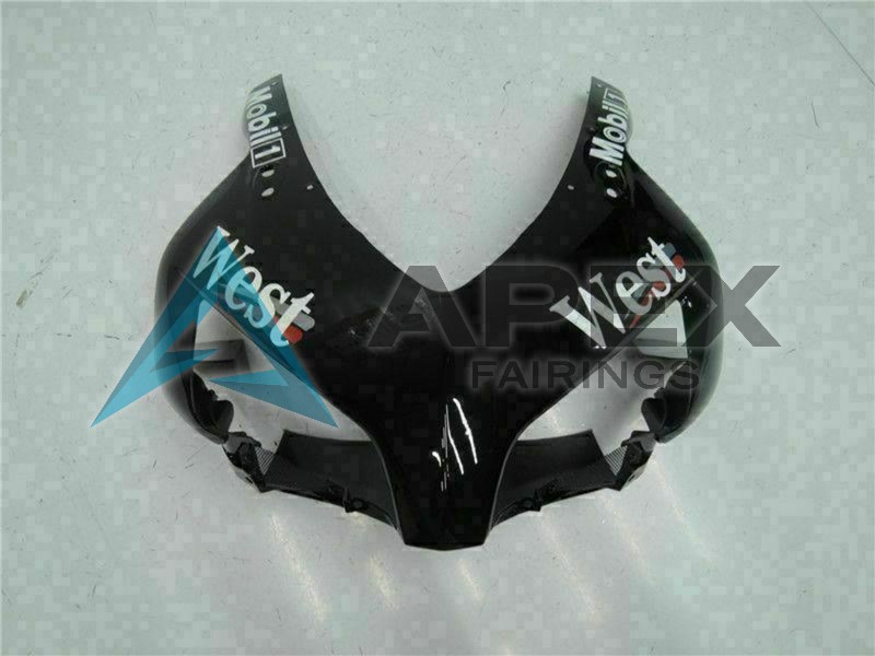 Glossy Black White West Mobil Michelin - Honda CBR1000RR Fireblade SC57 (2004-2005) ABS Fairings | Apex Fairings — view 4