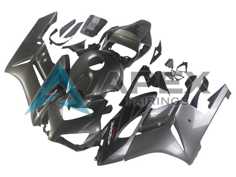 Glossy Grey Glossy Black - Honda CBR1000RR Fireblade SC57 (2004-2005) ABS Fairings | Apex Fairings — view 2