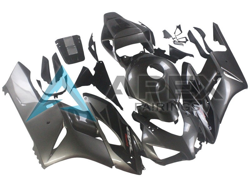 Glossy Grey Glossy Black - Honda CBR1000RR Fireblade SC57 (2004-2005) ABS Fairings | Apex Fairings — view 3