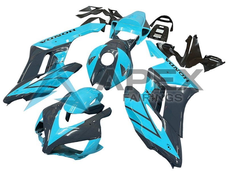 Light Blue Glossy Black - Honda CBR1000RR Fireblade SC57 (2004-2005) ABS Fairings | Apex Fairings — view 2