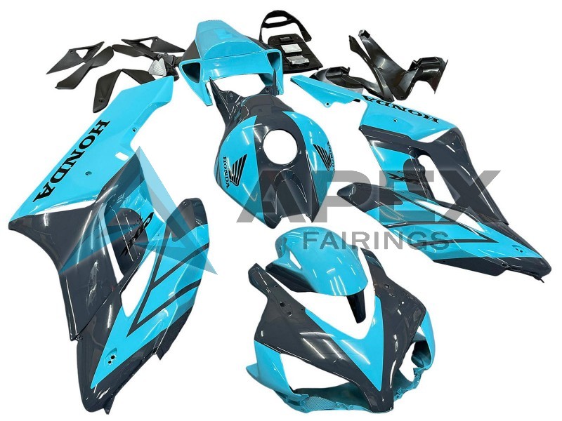 Light Blue Glossy Black - Honda CBR1000RR Fireblade SC57 (2004-2005) ABS Fairings | Apex Fairings — view 3
