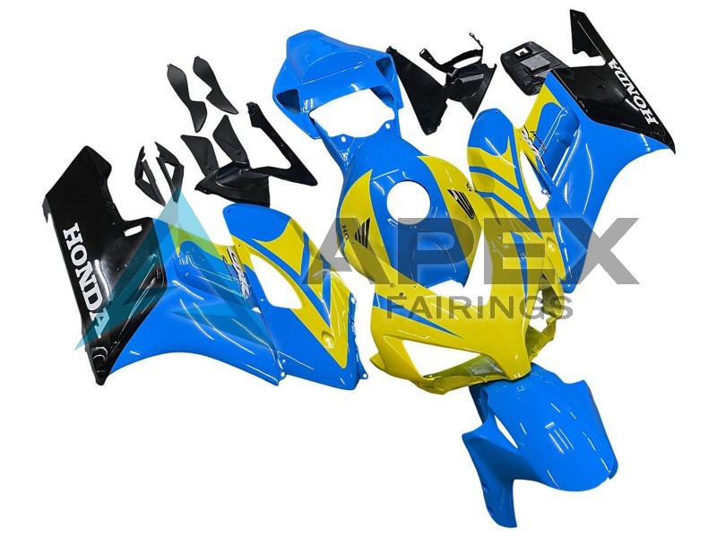 Blue Yellow Glossy Black - Honda CBR1000RR Fireblade SC57 (2004-2005) ABS Fairings | Apex Fairings — view 2
