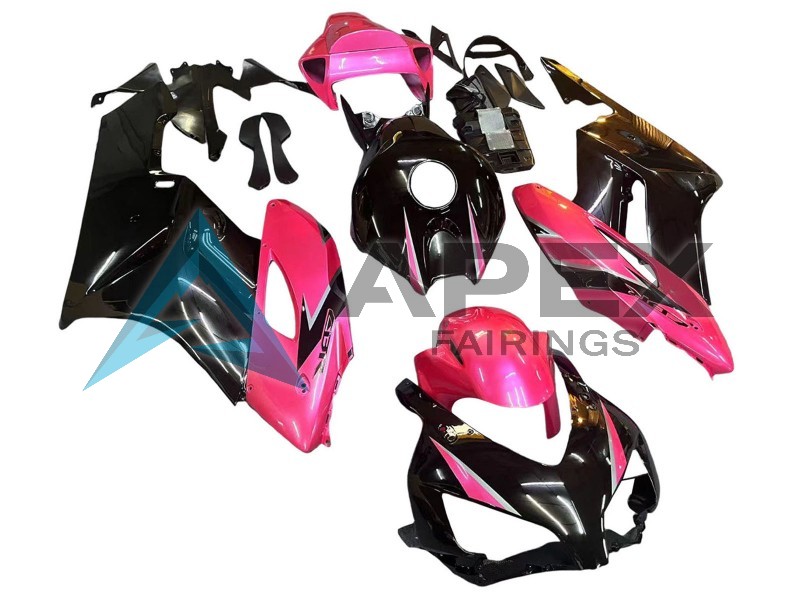 Pink Glossy Black Flame - Honda CBR1000RR Fireblade SC57 (2004-2005) ABS Fairings | Apex Fairings — view 2