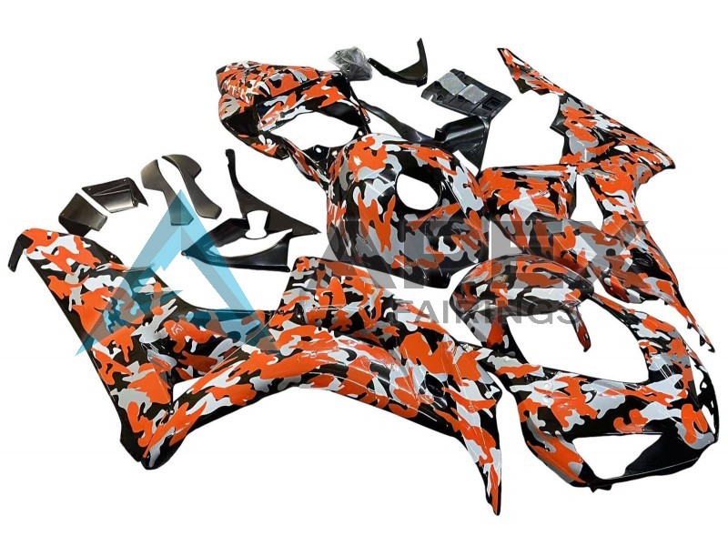 Black Orange Silver Camouflage - Honda CBR1000RR Fireblade SC57 II (2006-2007) ABS Fairings | Apex Fairings — view 2