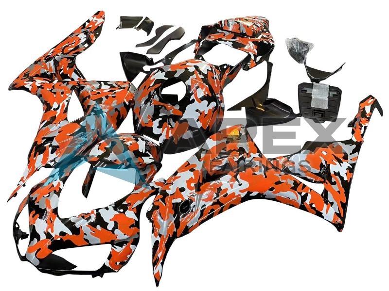 Black Orange Silver Camouflage - Honda CBR1000RR Fireblade SC57 II (2006-2007) ABS Fairings | Apex Fairings — view 3