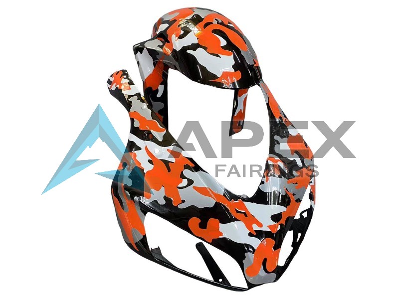 Black Orange Silver Camouflage - Honda CBR1000RR Fireblade SC57 II (2006-2007) ABS Fairings | Apex Fairings — view 4