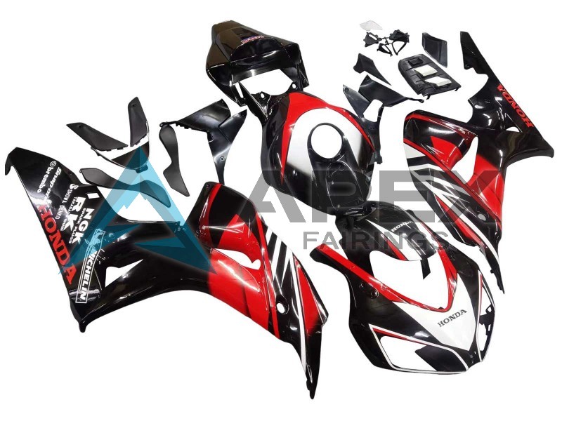 Red Glossy Black - Honda CBR1000RR Fireblade SC57 II (2006-2007) ABS Fairings | Apex Fairings — view 3
