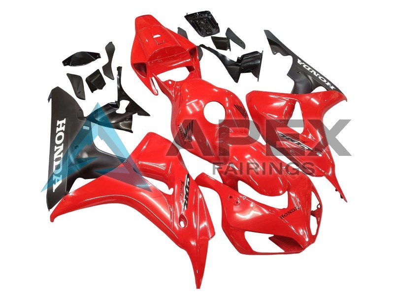 Red Matte Black - Honda CBR1000RR Fireblade SC57 II (2006-2007) ABS Fairings | Apex Fairings — view 2