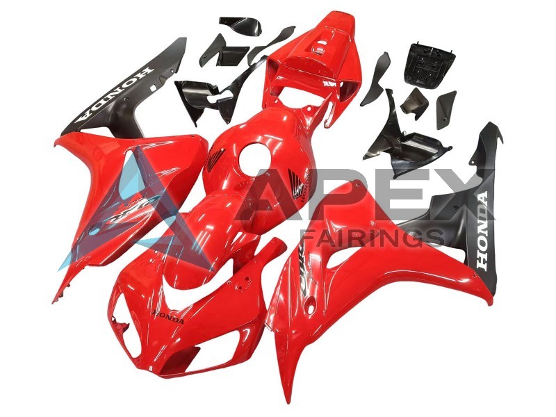 Red Matte Black - Honda CBR1000RR Fireblade SC57 II (2006-2007) ABS Fairings | Apex Fairings — view 3