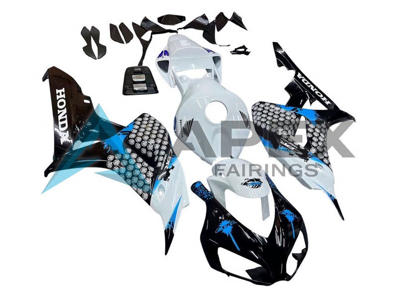 White Blue Glossy Black - Honda CBR1000RR Fireblade SC57 II (2006-2007) ABS Fairings | Apex Fairings — view 2