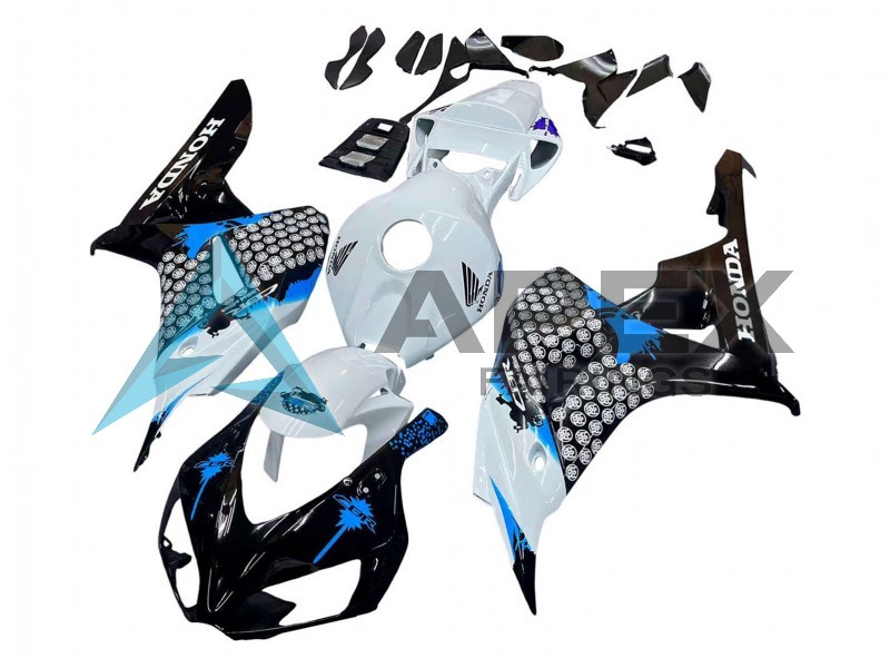 White Blue Glossy Black - Honda CBR1000RR Fireblade SC57 II (2006-2007) ABS Fairings | Apex Fairings — view 3