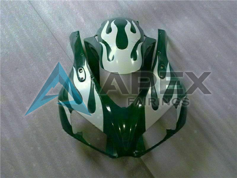 White Green Flame - Honda CBR1000RR Fireblade SC57 II (2006-2007) ABS Fairings | Apex Fairings — view 2