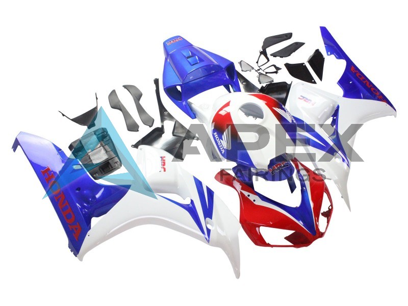 White Red Blue - Honda CBR1000RR Fireblade SC57 II (2006-2007) ABS Fairings | Apex Fairings — view 2
