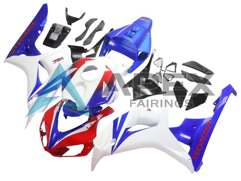 White Red Blue - Honda CBR1000RR Fireblade SC57 II (2006-2007) ABS Fairings | Apex Fairings — view 3