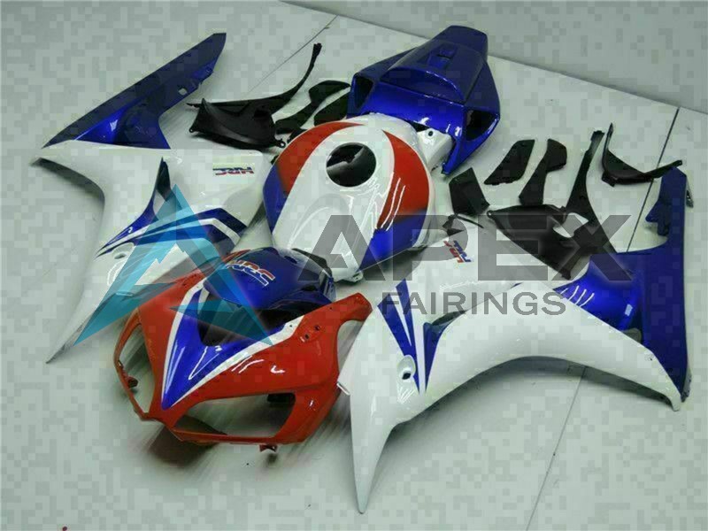 White Red Blue HRC - Honda CBR1000RR Fireblade SC57 II (2006-2007) ABS Fairings | Apex Fairings — view 2