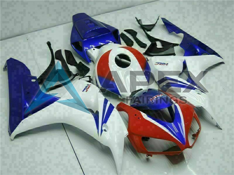 White Red Blue HRC - Honda CBR1000RR Fireblade SC57 II (2006-2007) ABS Fairings | Apex Fairings — view 3
