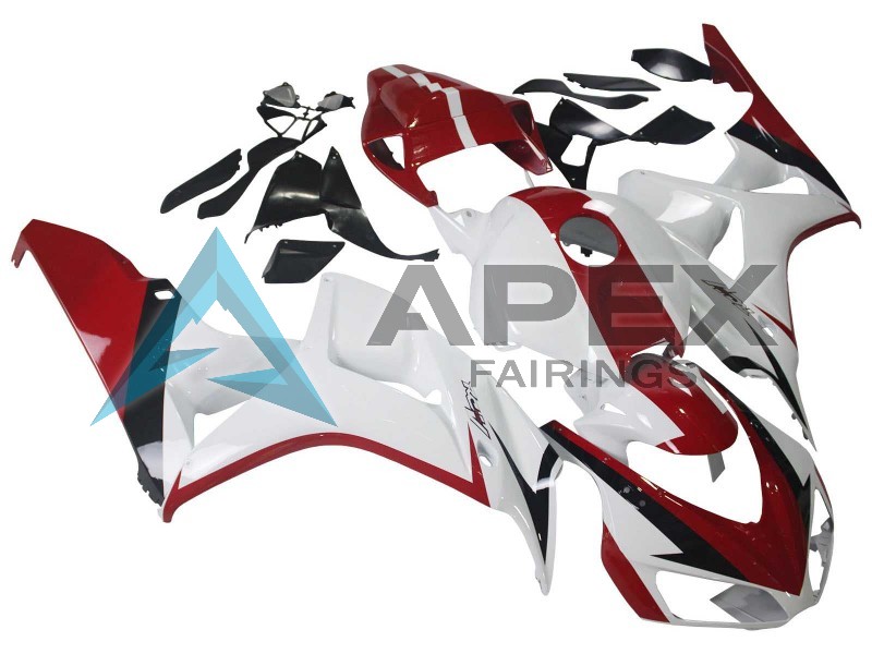White Red Glossy Black - Honda CBR1000RR Fireblade SC57 II (2006-2007) ABS Fairings | Apex Fairings — view 3