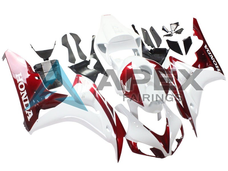 White Red  - Honda CBR1000RR Fireblade SC57 II (2006-2007) ABS Fairings | Apex Fairings — view 2