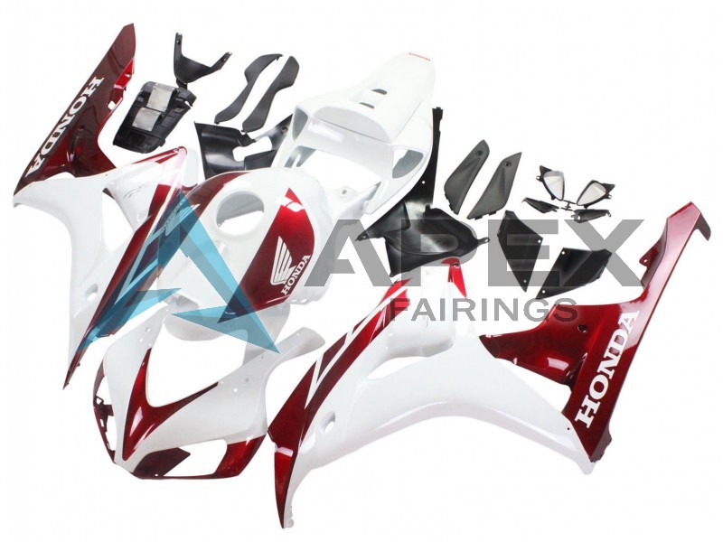 White Red  - Honda CBR1000RR Fireblade SC57 II (2006-2007) ABS Fairings | Apex Fairings — view 3