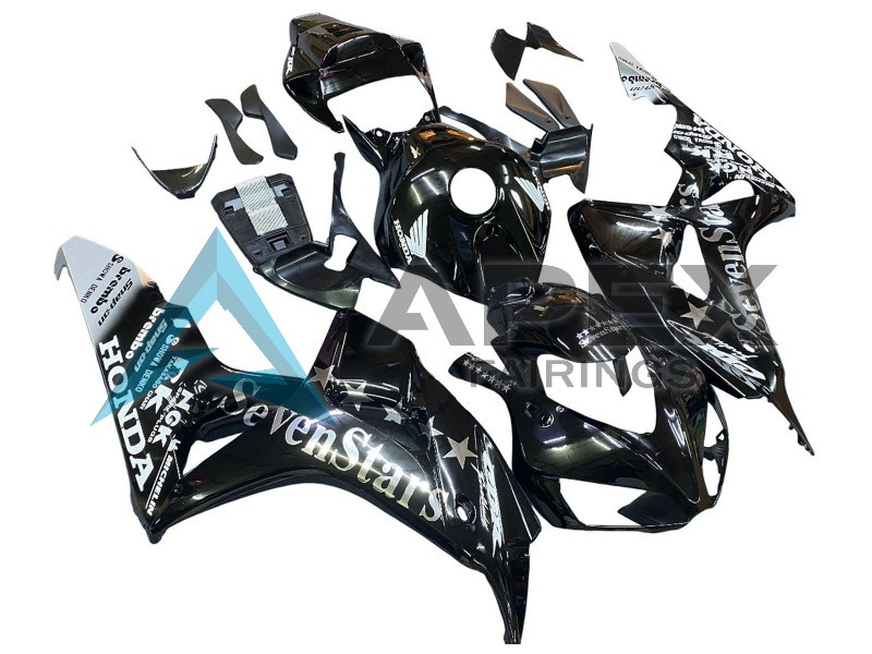 Glossy Black Gold SevenStars - Honda CBR1000RR Fireblade SC57 II (2006-2007) ABS Fairings | Apex Fairings — view 2