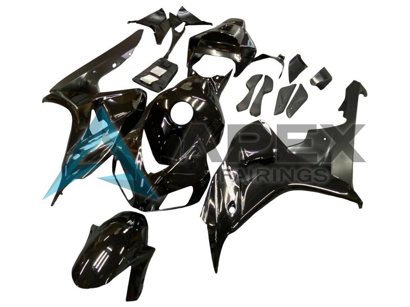 Glossy Black Matte Back - Honda CBR1000RR Fireblade SC57 II (2006-2007) ABS Fairings | Apex Fairings — view 3