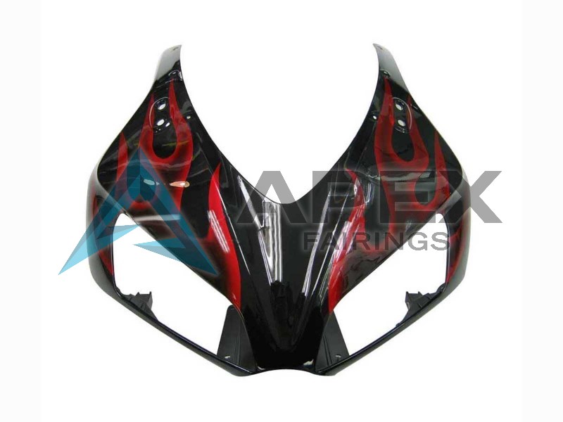 Glossy Black Red Flame - Honda CBR1000RR Fireblade SC57 II (2006-2007) ABS Fairings | Apex Fairings — view 3