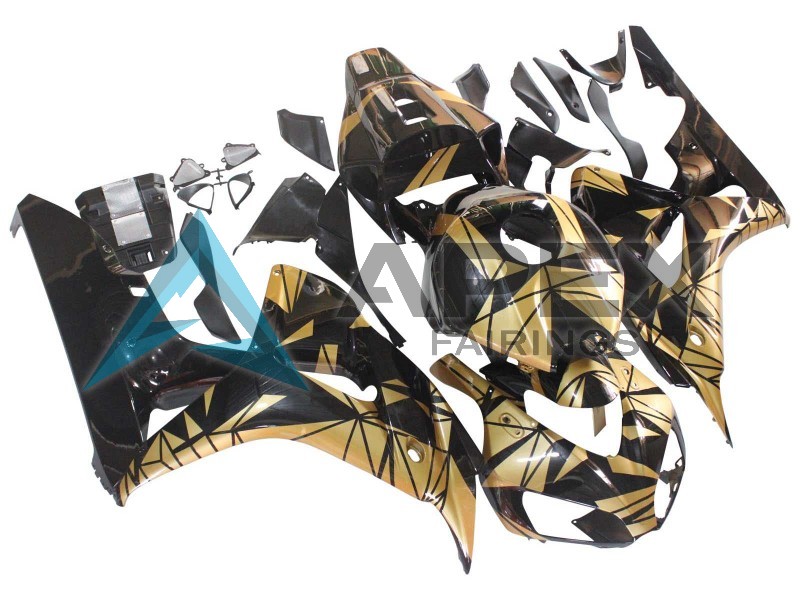 Gold Glossy Black - Honda CBR1000RR Fireblade SC57 II (2006-2007) ABS Fairings | Apex Fairings — view 2