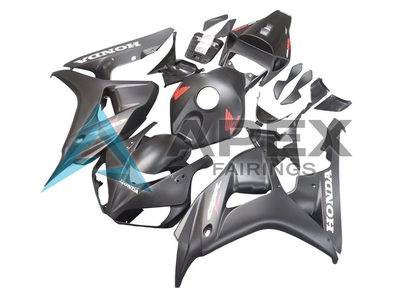 Matte Black - Honda CBR1000RR Fireblade SC57 II (2006-2007) ABS Fairings | Apex Fairings — view 2