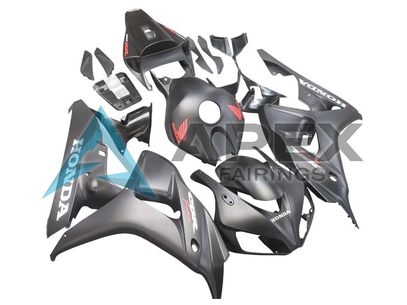 Matte Black - Honda CBR1000RR Fireblade SC57 II (2006-2007) ABS Fairings | Apex Fairings — view 3