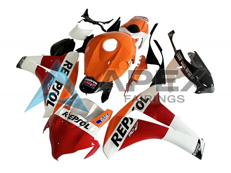 Orange White Red Glossy Black Repsol HRC - Honda CBR1000RR Fireblade SC59 (2008-2011) ABS Fairings | Apex Fairings — view 2