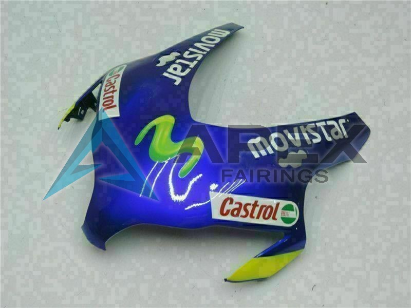 Blue Yellow Green MoviStar Castrol - Honda CBR1000RR Fireblade SC59 (2008-2011) ABS Fairings | Apex Fairings — view 4