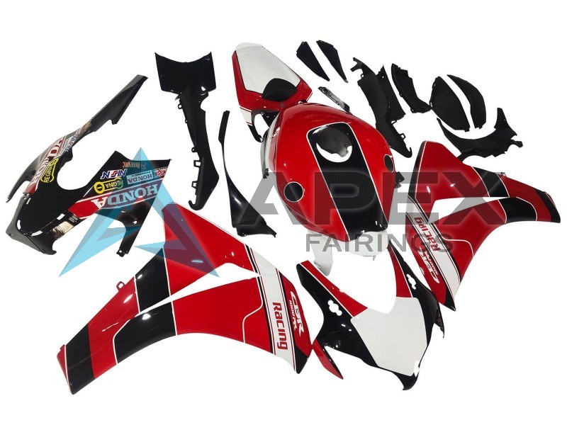 Red White Glossy Black Racing - Honda CBR1000RR Fireblade SC59 (2008-2011) ABS Fairings | Apex Fairings — view 2