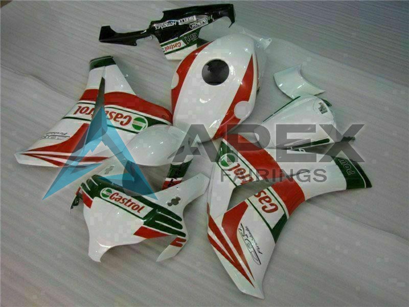 White Red Green Castrol - Honda CBR1000RR Fireblade SC59 (2008-2011) ABS Fairings | Apex Fairings — view 2