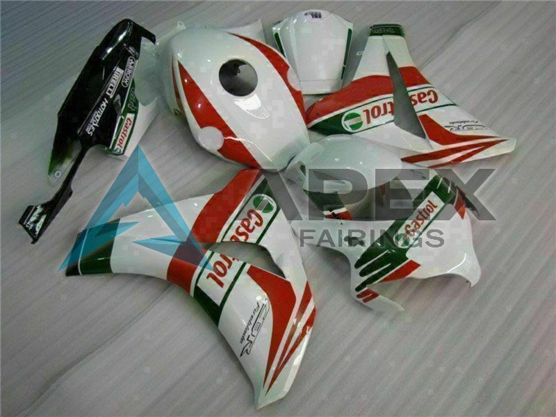 White Red Green Castrol - Honda CBR1000RR Fireblade SC59 (2008-2011) ABS Fairings | Apex Fairings — view 3