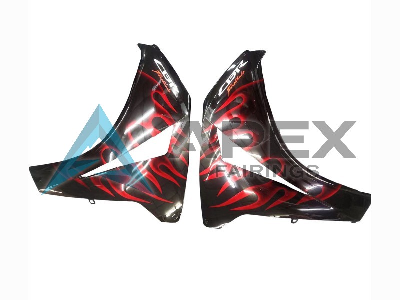 Glossy Black Red Flame - Honda CBR1000RR Fireblade SC59 (2008-2011) ABS Fairings | Apex Fairings — view 4