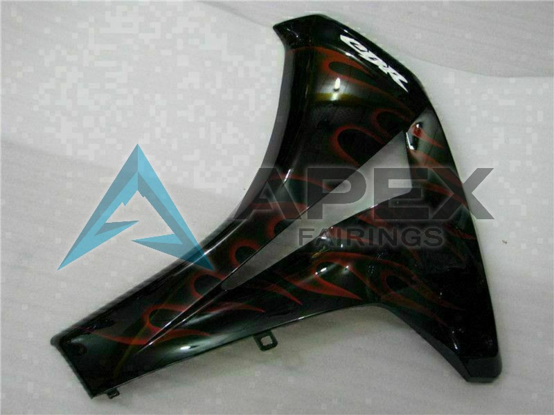 Glossy Black Red Flame  - Honda CBR1000RR Fireblade SC59 (2008-2011) ABS Fairings | Apex Fairings — view 4
