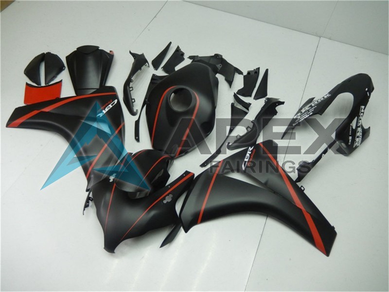 Matte Black Red - Honda CBR1000RR Fireblade SC59 (2008-2011) ABS Fairings | Apex Fairings — view 2