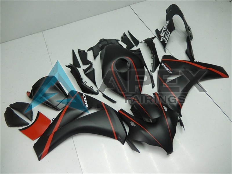 Matte Black Red - Honda CBR1000RR Fireblade SC59 (2008-2011) ABS Fairings | Apex Fairings — view 3