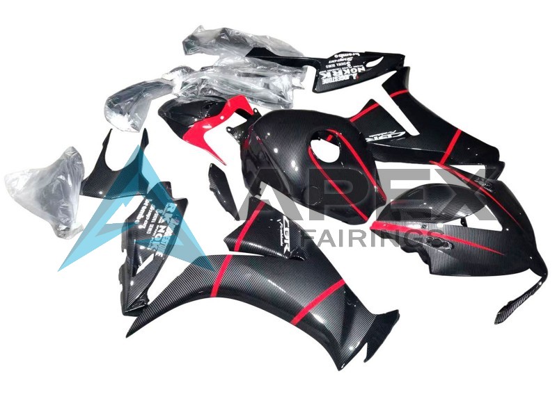 Black Carbon Fiber Red - Honda CBR1000RR Fireblade SC59 II (2012-2016) ABS Fairings | Apex Fairings — view 2