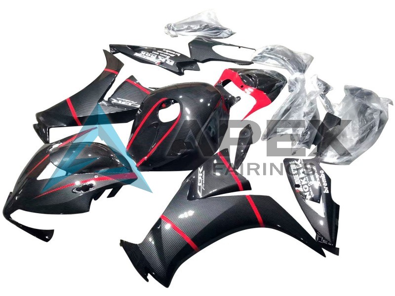 Black Carbon Fiber Red - Honda CBR1000RR Fireblade SC59 II (2012-2016) ABS Fairings | Apex Fairings — view 3