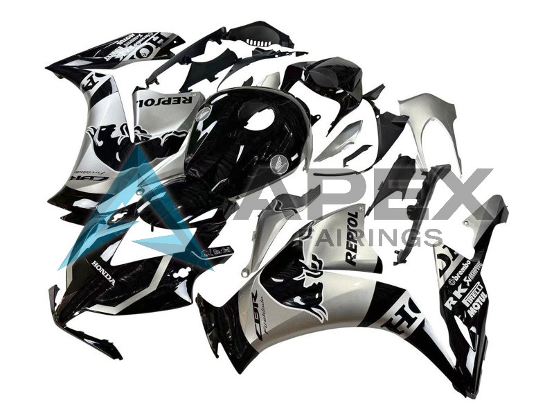 Silver Glossy Black Repsol Red Bull - Honda CBR1000RR Fireblade SC59 II (2012-2016) ABS Fairings | Apex Fairings — view 2