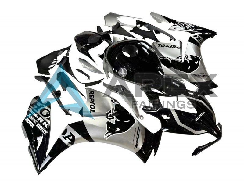 Silver Glossy Black Repsol Red Bull - Honda CBR1000RR Fireblade SC59 II (2012-2016) ABS Fairings | Apex Fairings — view 3
