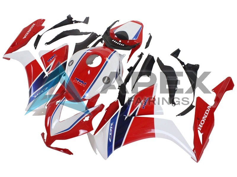 White Red Blue  - Honda CBR1000RR Fireblade SC59 II (2012-2016) ABS Fairings | Apex Fairings — view 3