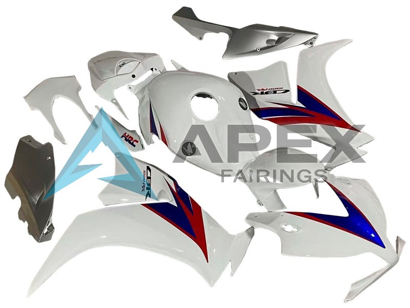 White Red Blue HRC - Honda CBR1000RR Fireblade SC59 II (2012-2016) ABS Fairings | Apex Fairings — view 3