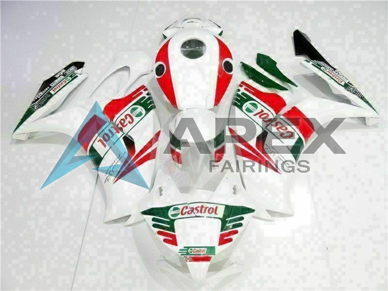 White Red Green Castrol - Honda CBR1000RR Fireblade SC59 II (2012-2016) ABS Fairings | Apex Fairings — view 2