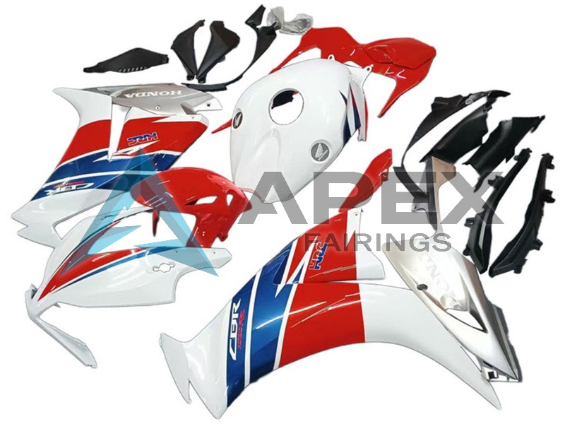 White Silver Blue Red - Honda CBR1000RR Fireblade SC59 II (2012-2016) ABS Fairings | Apex Fairings — view 4