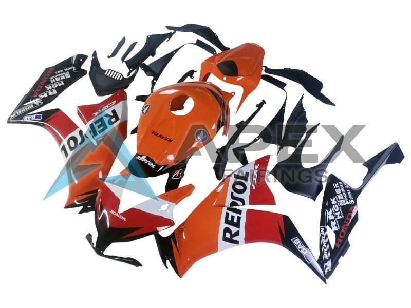 Orange White Red Repsol - Honda CBR1000RR Fireblade SC59 II (2012-2016) ABS Fairings | Apex Fairings — view 3
